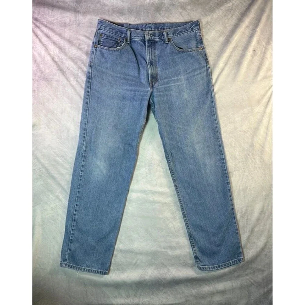 Levi’s 550 Relaxed Fit Straight Leg Denim Jeans 36x33 Blue Faded